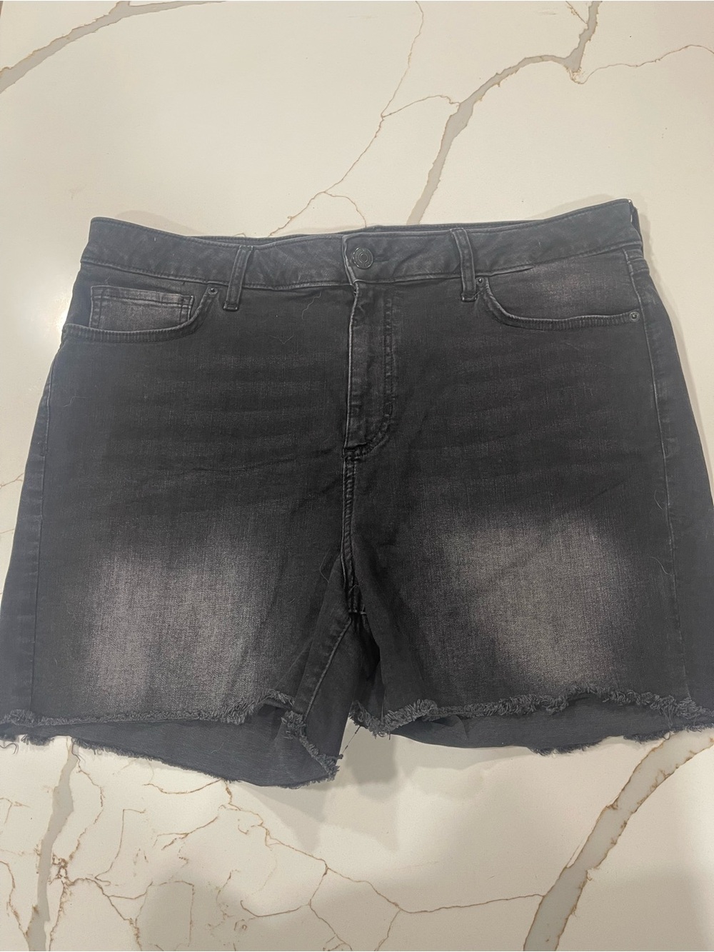 Forever 21 Black Washed Denim Cutoff Shorts